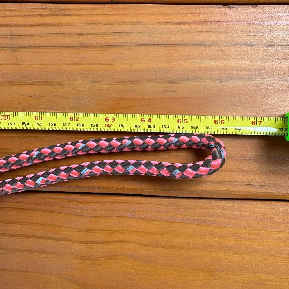 Dog Leash Braided Nylon with Leather Pink, Gray and Red